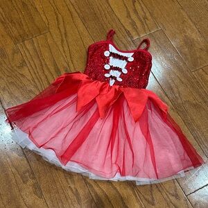Gracie Sparkling Red Kids Holiday Dance Costume